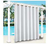 Rideaux d'extérieur imperméables et occultants à isolation thermique avec œillets sur le dessus pour terrasse, pergola, tonnelle, jardin, porche, brise-vue - 200 x 233 cm (l x L) (1 panneau)