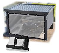 Rideaux d'extérieur imperméables, panneaux de bâche en polyéthylène transparent résistants aux UV avec œillets, résistants aux intempéries et durables, taille personnalisable pour pergola, 0,9 x 1,5 m