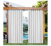 Rideaux d'Extérieur Imperméables Pergola Rideau à Pattes, Occultant Thermique Draperies Décoration de Terrasse Maison Jardin Pergola Interieurs ou Exterieurs, Blanc, 152L × 182H cm (1 Panneaux)