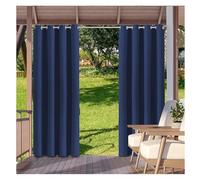 Rideaux d'extérieur imperméables pour terrasse et pergola - Rideaux épais à œillets résistants aux intempéries - Bleu - 167,6 x 213,4 cm - 1 pièce