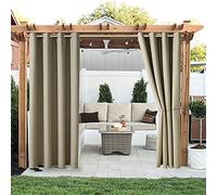 Rideaux d'extérieur imperméables pour terrasse et tonnelle - Protection thermique UV et rideaux latéraux occultants à isolation thermique Marron 2,5 x 2,7 m