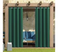 Rideaux d'extérieur imperméables pour terrasse, tonnelle, rideaux coupe-vent à œillets, parfaits pour pergola, porche, piscine, stores d'intérieur - Vert, 122 x 259 cm
