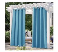 Rideaux d'extérieur imperméables, protection UV, coupe-vent, 192 x 120 cm, panneau en polyester pour pergola, tonnelle, plage, maison, idéal pour les espaces extérieurs, pas de rideau de douche, bleu