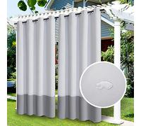 Rideaux d'extérieur Imperméables, Rideau Occultant Isolant Thermiques pour Pergola, Cabanon Jardin Exterieur, Gazebo(Platine+Gris,2 PCS, 52" Wx94 L)