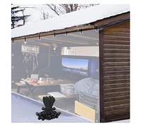 Rideaux d'extérieur imperméables robustes avec œillets - Bâches transparentes pour porche et tonnelle, coupe-vent, taille personnalisable, 6 x 10 m