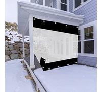Rideaux d'extérieur imperméables transparents à œillets en PVC noir pour patio, terrasse, atelier, séparateur de pièce, 2,2 x 3 m - Idéal pour la protection de l'intimité et des intempéries
