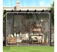 Rideaux d'extérieur occultants imperméables pour jardin, terrasse, 1,5 x 4,2 m, isolation thermique, rideaux à œillets pour tonnelle, pergola, salon, balcon