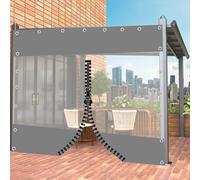 Rideaux D'extérieur,Panneaux Latéraux en Bâche Transparente Grise Pergola Gazebo,Rideaux en Bâche Claire Imperméable Avec Fermetures Éclair,Bâche Pvc Étanche,Avec Œillets,L×H-3×2.5m(9.8*8.2ft)