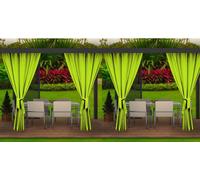 Rideaux d'extérieur pour terrasse 155x200 cm rouge 4 pcs | résistant aux intempéries | Rideaux d'extérieur pour terrasse, jardin, véranda, pergola