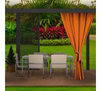 Rideaux d'extérieur pour terrasse 155x200 Orange 1 pièce | rideau d'extérieur résistant aux intempéries | Rideaux d'extérieur pour terrasse, jardin, véranda, pergola