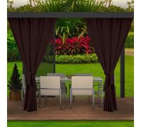 Rideaux d'extérieur pour terrasse 155x220 Brown 2 pcs | rideau d'extérieur résistant aux intempéries | Rideaux d'extérieur pour terrasse, jardin, véranda, pergola