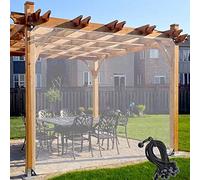 Rideaux d'extérieur pour tonnelle, bâche imperméable en plastique PE avec œillets, pour terrasse, porche, pergola, cabane - Design transparent durable