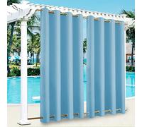 Rideaux d'extérieur résistants aux intempéries - Avec œillets en haut et en bas - Pour jardin - Imperméable - Brise-vue - Protection solaire pour balcon, terrasse, véranda - 132 x 175 cm (l x H) -