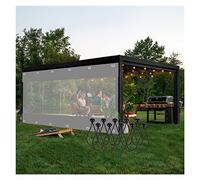 Rideaux d'extérieur robustes avec panneau de bâche transparente de 0,5 mm, toile isolante anti-âge et résistante aux intempéries pour tonnelle, garage, terrasse - 2,4 x 2 m