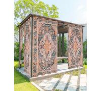 Rideaux d'extérieur rustiques de Style bohème pour terrasse, Rideaux d'intimité imperméables à œillets, Rideaux d'extérieur résistants aux intempéries pour Porche, tonnelle, pergola, cabane, 2