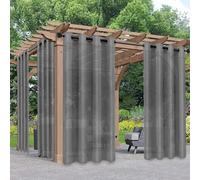 Rideaux D'extérieur Transparents,Rideau D'extérieur avec œillets, 2 Pièces H210XL134 cm,Rideaux Brise-Vue,Rideau Pergola Extérieur,Protection Solaire pour Pavillon,Salon,Terrasse,Jardin (Gris)