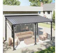 Rideaux En Bâche Transparente,Avec Fermeture Éclair,Panneaux Latéraux Étanche Claire En PVC De 0.3mm,Toile Cirée En Plastique Vinyle Avec Œillets,Pour Pergola,Gazebo,Carport,Patio,0Zipper-4.8x2.5m