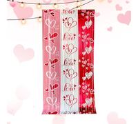 Rideaux en Chaîne de Cœurs Métallisés | Décoration Romantique Fête - Rideaux de Franges Cœur en Feuille Métallisée,pour Anniversaire Saint Valentin Mariage Fête en Intérieur Extérieur Décoration