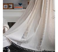 Rideaux en dentelle au crochet, tissu semi-transparent, installation facile grâce à leur système de fixation à œillets, protection de