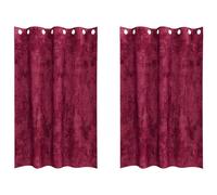 Rideaux en velours 2 pcs avec œillets Bourgogne 175x140 cm