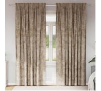 Rideaux en velours 2 pcs avec œillets Champagne 245x140 cm