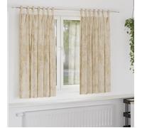 Rideaux en velours 2 pcs avec œillets crème 175x140 cm