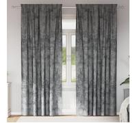 Rideaux en velours 2 pcs avec œillets gris 260x140 cm