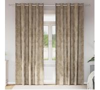 vidaXL Rideaux en velours Champagne 225x140 cm Œillets Tamisant Lavable