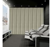 Rideaux en velours de qualité supérieure 100 % occultants pour cinéma maison, 259 cm de large x 259 cm de long, économie d'énergie, blocage complet de la lumière, facile à installer avec crochet plat