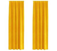 Vidaxl Rideaux 2 Pcs Jaune Moutarde 140 X 245 Cm Velours