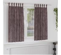 Rideaux en Velours - Marron - 175x140 cm - Œillets - Tamisant