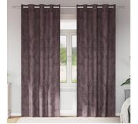Rideaux en velours - Marron - 2 pcs - 245x140 cm - Œillets - Tamisant