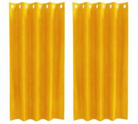 Rideaux en velours - vidaXL - 2 pièces - Jaune moutarde - 140x175 cm - Occultants - Design moderne avec œillets