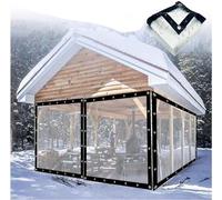 Rideaux en vinyle imperméable durable de 2,4 x 2,4 m pour patio, pergola et tonnelle - Panneaux latéraux résistants aux intempéries pour clôture d'intimité et solutions de décoration extérieure