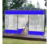 Rideaux en vinyle imperméable personnalisables avec porte à fermeture éclair - Panneaux de bâche transparents pour pergola, patio, porche, tonnelle - Panneaux latéraux transparents (4 x 4 x 3 m)