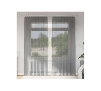 Rideaux en voile avec boucles 2 pcs gris foncé 140x245 cm, rideau en filet, rideau transparent, voile de fenêtre, 4102274