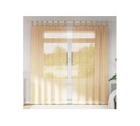 Rideaux en voile avec passe-tringles 2 pcs sable rideau en filet vidaXL