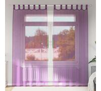 vidaXL Rideaux en voile avec œillets 2 pcs Violet 140x300 cm