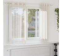 vidaXL Voile Rideaux avec oeillets 2 pcs. Crème 140x175 cm