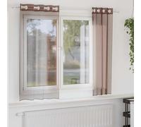 vidaXL Rideaux en voile avec œillets 2 pcs Marron 140x245 cm - Voile transparent