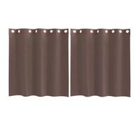 Rideaux en Voile avec Oeillets 2 Pièces Marron 140x140 cm | 100 % polyester, 8 œillets, semi-transparent, lavage à basse température, universel