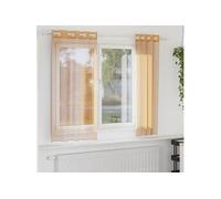 vidaXL Rideaux en voile avec œillets – Filet transparent, 2 pcs Orange 140x175 cm