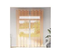 Rideaux en voile avec oillets 2 pcs orange 140x260 cm, rideau en filet, rideau transparent, voile de fenêtre, 4102093