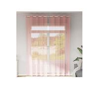 Rideaux en voile avec oillets 2 pcs rose 140x260 cm, rideau en filet, rideau transparent, voile de fenêtre, 4102099