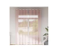 Rideaux en voile avec oillets 2 pcs rose clair 140x260 cm, rideau en filet, rideau transparent, voile de fenêtre, 4102087