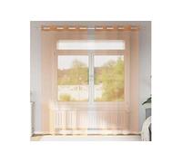 Rideaux en voile avec oillets 2 pcs terre cuite, rideau en filet, rideau transparent, voile de fenêtre, traitement de 4102140
