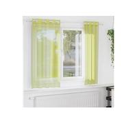 Rideaux en voile avec oillets 2 pcs vert pomme 140x175 cm, rideau en filet, rideau transparent, voile de fenêtre, 4102054