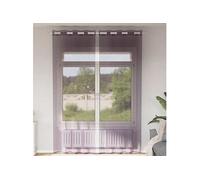 Rideaux en voile avec oillets 2 pcs violet 140x300 cm, rideau en filet, rideau transparent, voile de fenêtre, 4102106