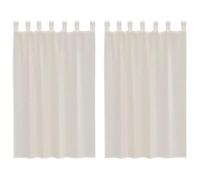 Rideaux en Voile avec Onglet 2 Pièces Crème Polyester Translucide | 100 % polyester, semi-transparent, poignées sur le dessus, teinte crème, lavage à basse température, universel pour le salon