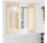 Rideaux en voile avec passe-tringles 2 pcs sable rideau en filet vidaXL